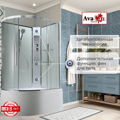 Душевая кабина EM5912RNT без крыши прозрачная