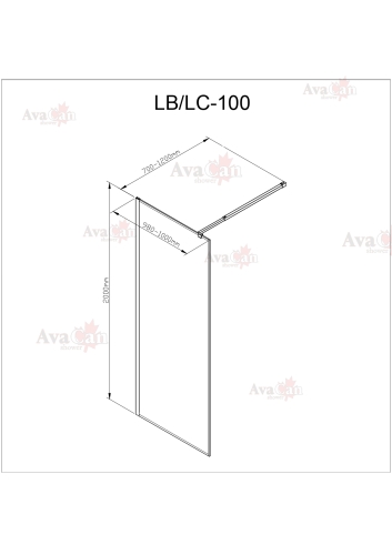 Душевая перегородка AvaCan LC 100 MT