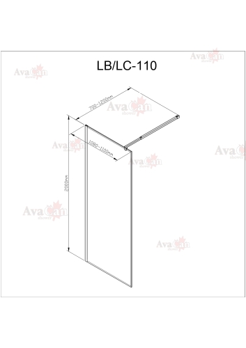 Душевая перегородка AvaCan LC 110 MT
