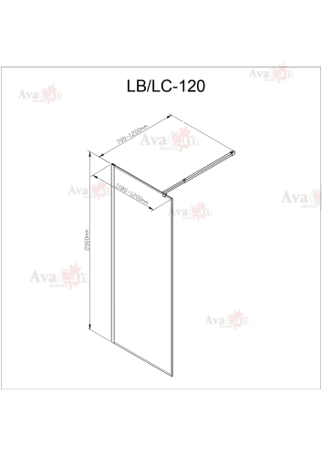 Душевая перегородка AvaCanLC120 MT